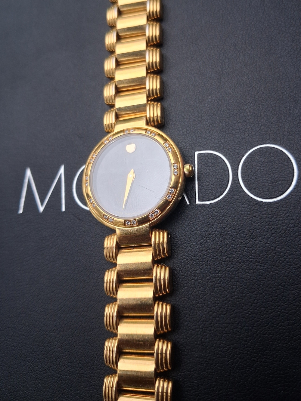 Movado Gold-Tone Bracelet Watch DIAMONDS $1995 - Picture 2 of 15